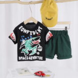 Boy's Summer Suit New Kid's Summer Boy's Summer Handsome Baby Two-Piece Trendy Kids - Image 3