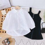 Very Fish Spring Dress Girls Tulle Shirt Dress Baby Strap Dress Two Piece Set AQ020 - Image 2