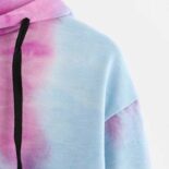 Autumn Thin  Tie-Dye Cropped Drawstring Hoodie - Image 4