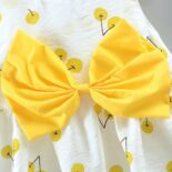 Fruit Apple Cherry Allover Bow Decorative Dress And Hat Set - Image 9
