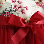 Girls' Floral Dress   Autumn and Winter Fashion Long Sleeve Flying Sleeve Mesh Skirt - Image 3