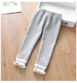 Girls' leggings new children's wear thickened one-piece velvet baby fleece pants - Image 6