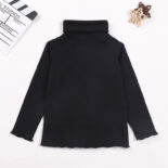 Winter children's high-neck undershirt, self-heating develvet high-necked autumn coat, style, boys and girls, with a warm jacket black - Image 2