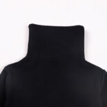 Winter children's high-neck undershirt, self-heating develvet high-necked autumn coat, style, boys and girls, with a warm jacket black - Image 3