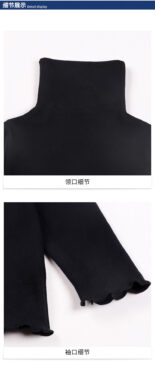 Winter children's high-neck undershirt, self-heating develvet high-necked autumn coat, style, boys and girls, with a warm jacket black - Image 5