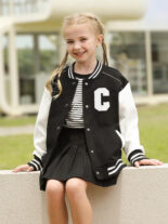 Children's Clothing Boys and Girls Autumn Jacket New Fashionable Style Simple Stitching Baseball Uniform Cropped Jacket Top