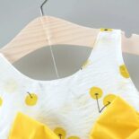 Fruit Apple Cherry Allover Bow Decorative Dress And Hat Set - Image 10