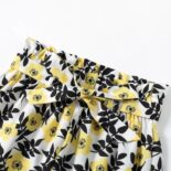 Girl Ruffled Button Camisole And Floral Print Belted Shorts - Image 4