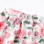 Pretty Kid Girl One Shoulder Ruffled Floral Casual Suits - Image 4