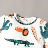 Boy Animal Print Short-sleeve Tee And Khaki Shorts Set - Image 4