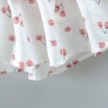 Fruit Apple Cherry Allover Bow Decorative Dress And Hat Set - Image 5