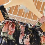 Toddler Girl Floral Print Ruffled Off Shoulder Strap Dress - Image 5