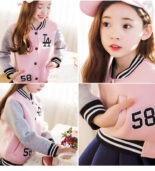 Girls' Spring and Autumn Outfit Version Medium and Large Kids Cotton Culottes Leggings Baseball Uniform Jacket Two Piece Set - Image 6