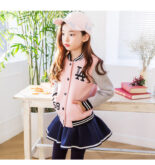Girls' Spring and Autumn Outfit Version Medium and Large Kids Cotton Culottes Leggings Baseball Uniform Jacket Two Piece Set - Image 10