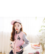 Girls' Spring and Autumn Outfit Version Medium and Large Kids Cotton Culottes Leggings Baseball Uniform Jacket Two Piece Set - Image 5