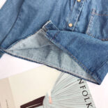 Autumn New Children's Clothing Girls Long Sleeve Top Denim Shirt Fake Two Coats 3-8 Years Old - Image 3