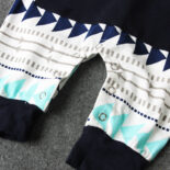 Boys and children in spring and autumn long-sleeved triangle striped jumpsuits, crawling clothes, children's clothes - Image 6