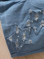 Girls pit strip floral sleeveless top, denim shorts - Image 4