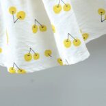 Fruit Apple Cherry Allover Bow Decorative Dress And Hat Set - Image 12