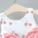 Fruit Apple Cherry Allover Bow Decorative Dress And Hat Set - Image 6