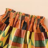 Girl Flounce One Shoulder Black Crop Top And Skirt Set - Image 6