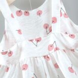 Fruit Apple Cherry Allover Bow Decorative Dress And Hat Set - Image 7