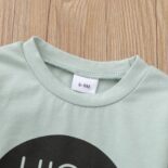 Baby Long-sleeve Cotton Unisex Retro Letter Baby's Sets - Image 9