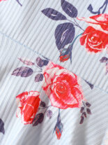 Girls pit strip floral sleeveless top, denim shorts - Image 3