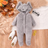 new infant and toddler long-sleeved bear autumn and winter one-piece clothes