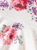 Girls pit strip floral sleeveless top, denim shorts - Image 2