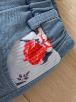 Girls pit strip floral sleeveless top, denim shorts - Image 5