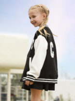 Children's Clothing Boys and Girls Autumn Jacket New Fashionable Style Simple Stitching Baseball Uniform Cropped Jacket Top - Image 3