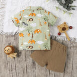 Children's clothing holiday style boy shirt set - Image 6