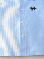 Style boy's trendy pony print with contrasting front button cardigan short sleeved shirt (excluding T-shirt) - Image 5