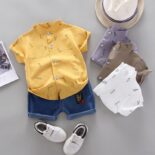 Summer Boys Shirt Set Style Short Sleeve Boy Two-Piece Set New Set