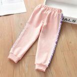 Girls' pants spring and autumn wear children's versatile slacks new fashion autumn webbing sweatpants - Image 3