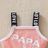 New summer baby girl letter print "Daddy's Daughter" lace suspender fashion jumpsuit - Image 3