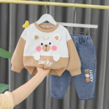Baby autumn suit new boy cartoon long sleeve two-piece set children's girl suit - Image 2