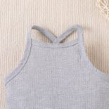 Fashion baby striped triangle summer new fashion casual suspender solid color - Image 7