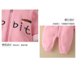 Baby onesies, spring and autumn and winter female treasures, cute rabbits, full moon crawling clothes, velvet and thickening outings - Image 7