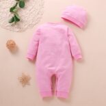 New Baby Long sleeved Cute Crown Sticker Bow Hat Sweetheart Jumpsuit - Image 4