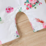Spring and summer new girls, baby babies, summer white flower pattern sleeveless trousers - Image 3