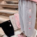 Girls fleece pants autumn winter new sweatpants for small children thickened slacks winter children's sweatpants