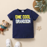 Summer boy and girl baby letter hot stamping refreshing cute little fresh thin short