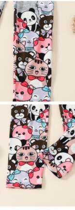 Girls' leggings, spring and autumn prints, cute cartoon animals, trousers, girls' leggings, casual - Image 5
