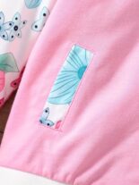 Children and girls spring and autumn floral print long sleeve letter single-breasted long sleeve fashion jacket tide - Image 6