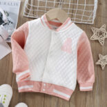 Spring and Autumn Children's Clothing Girls Children's Clothing Baby Small Plaid Children's Contrasting Baseball Uniforms