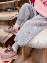 Girls fleece pants autumn winter new sweatpants for small children thickened slacks winter children's sweatpants - Image 7
