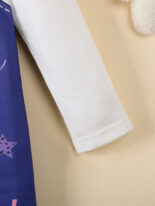 Long sleeved round neck cat print denim blue A skirt - Image 7