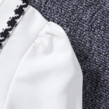 Girls' suits, splicing, houndstooth fake two-piece tops, flared trousers, spring children's clothing trends - Image 4